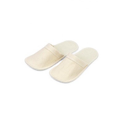 Тапочки для бани, полиэфир 70%, шерсть 30%, белые, «Добропаровъ»