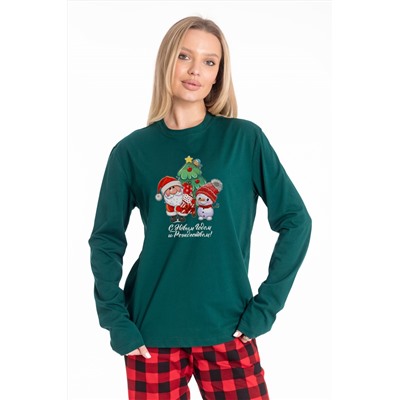 Лонгслив с новогодним принтом М325437Пз