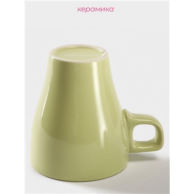 Кружка Доляна Coffee break, 280 мл, керамика, зелёная