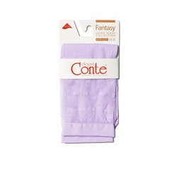 Полиамидные CONTE FANTASY Удлиненные носки с прозрачным верхом в горошек