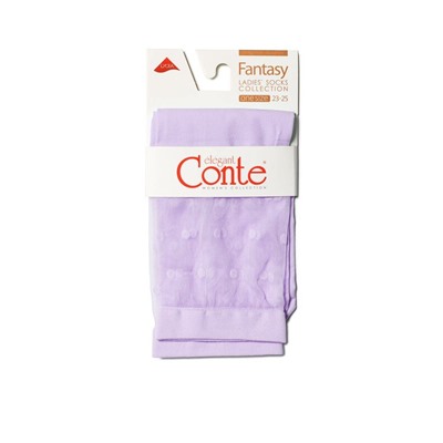 Полиамидные CONTE FANTASY Удлиненные носки с прозрачным верхом в горошек