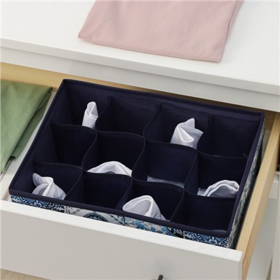 Органайзер для хранения белья Доляна «Мозаика», 12 отделений, 32×24×12 см, цвет синий