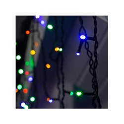 Гирлянда «Бахрома» 3×0.9 м, IP44, УМС, тёмная нить, 232 LED, свечение мульти, 220 В