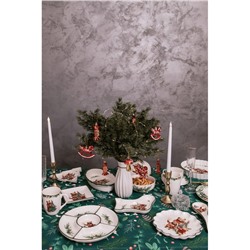 Тарелка сервировочная новогодняя Доляна «Сказки зимнего леса», 20×15.5×3 см, доломит, белая