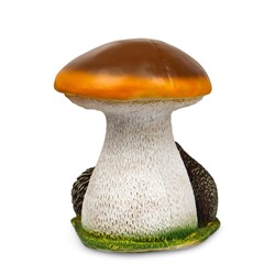 Садовая фигура из полистоуна «Гриб белый с ежами и яблоком», 37×30×30 см