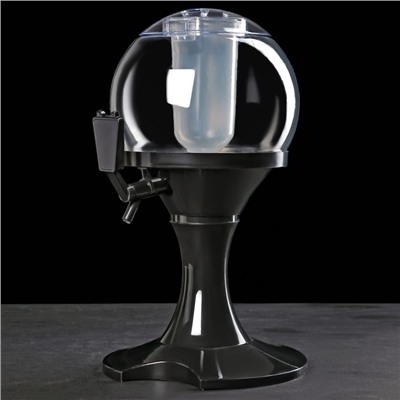 Башня пивная «Сфера», 3 л, колба для льда, пластик, чёрная