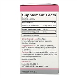 Barlean's, Brevail, экстракт лигнана из растений, 30 капсул