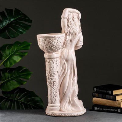 Фигура из гипса «Девушка у колонны с кашпо», 25×30×64 см