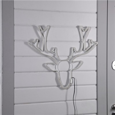 Неоновая фигура «Олень», 70×59 см, 448 LED, 220 В, свечение белое