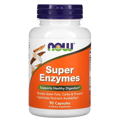 Now Foods, суперферменты, 90 капсул
