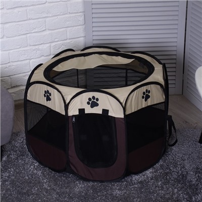 Вольер для животных, тентовый, 8 стенок, 68×45 см, коричневый