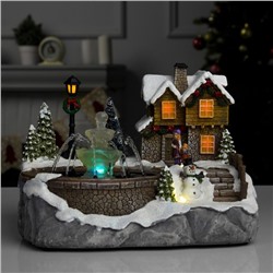 УЦЕНКА Фигура светодиодная «Новогодний фонтан», 23×18×13 см, батарейки ААх3 (не в комплекте), USB, свечение тёплое белое