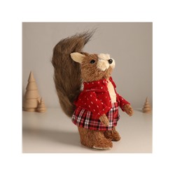 Фигурка «Белочка в клетчатой юбочке и вязаном свитере», 11×17×20 см