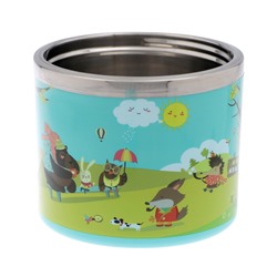 Ланч-бокс "В мире зверей", 630 мл, сохраняет тепло 3 ч, 11 х 15 см, голубой