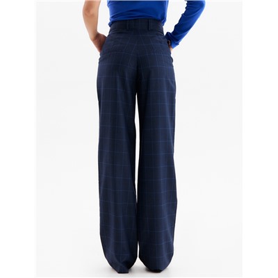 Брюки женские в клетку MINAKU: Classic, синие, размер 48