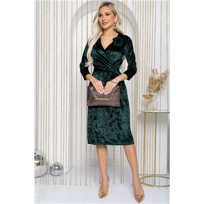 Платье Зимняя роза (зеленое) П12193-35