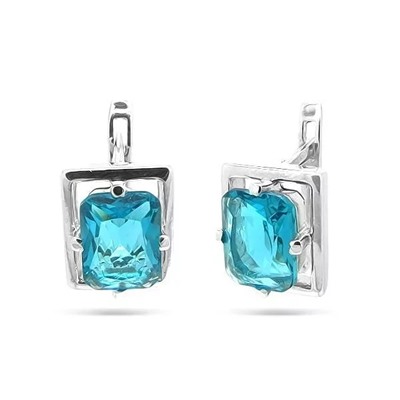 Серьги из серебра параиба кварц, Ю-Ирина