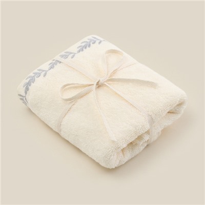 Полотенце махровое SL HOME: Floral "Айвори" 90х150 см, 100% хлопок, 550 г/м2