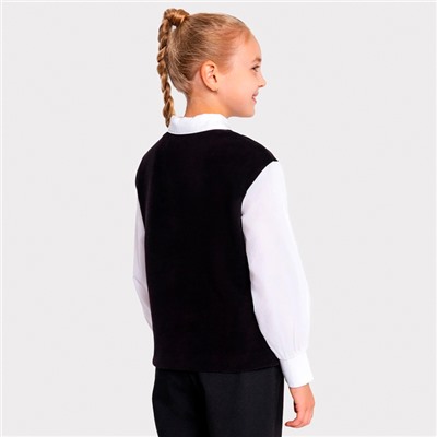 Джемпер для девочки школьный, цвет чёрный, рост 122 см