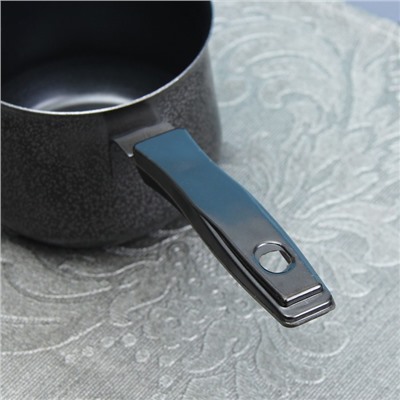 Турка «Мортен», 500 мл, 20×9.5×7.5 см, пластиковая ручка, антипригарное покрытие, чёрная