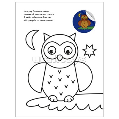 Раскраска для малышей с наклейками. В лесу