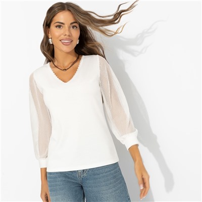 Блуза комбинированная, Попала в сказку (lactic)