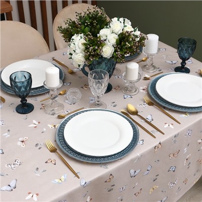 Скатерть Этель Butterflies 146×220 см, 100% хлопок, рогожка 186 г/м²