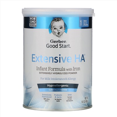 Gerber, Good Start, Extensive HA, смесь для детского питания с железом, от рождения до 12 месяцев, 400 г (14,1 унции)