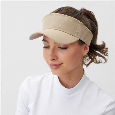 Козырёк женский MINAKU на липучке, размер 58, бежевый