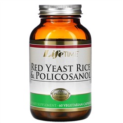 LifeTime Vitamins, красный ферментированный рис и поликозанол, 60 вегетарианских капсул