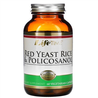 LifeTime Vitamins, красный ферментированный рис и поликозанол, 60 вегетарианских капсул