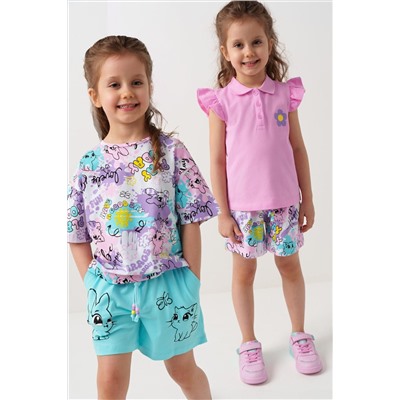 Шорты трикотажные для девочек, 2 шт в комплекте PLAYTODAY, 1240260