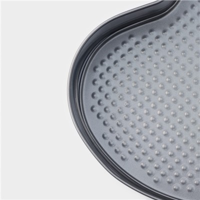 Форма для выпечки Доляна «Элин. Сердце», 28.5×25.5×6.6 см, разъёмная, антипригарное покрытие, серая