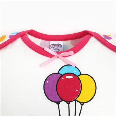 Боди для девочки, цвет белый/шарики, рост 74