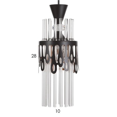 Подвес «Капель», 1×60 Вт Е27, черный