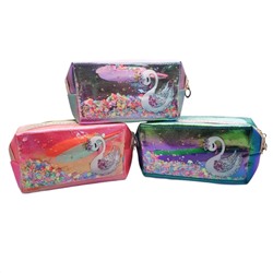 Sunflower Косметичка женская тубус с пайетками, лебедь, разноцветный 5863