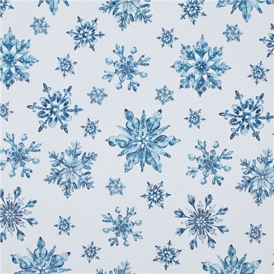 Бумага упаковочная новогодняя крафтовая «Снежинки», 50×70 см