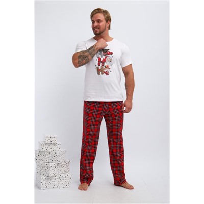 Пижама мужская П218 Новый Год (Красный,белый)