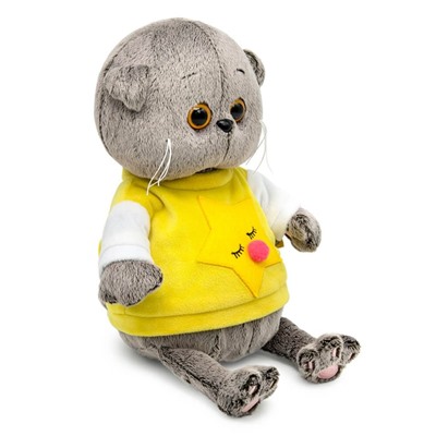 Мягкая игрушка «Кот Басик BABY», в толстовке со звездой, 20 см