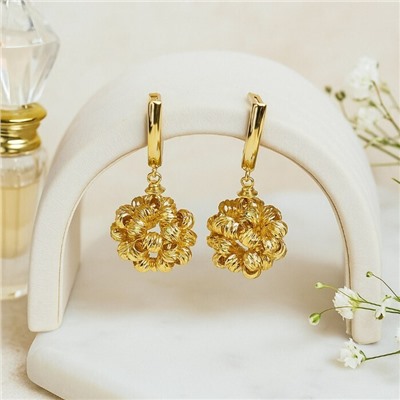 Серьги с подвеской ювелирная бижутерия Итальянское золото (покрытие желтое 14к) , арт.217.431