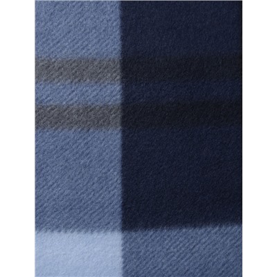 Плед флисовый «Экономь и Я. Клетка», синий, 150×130 см, флис 160 г/м²