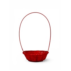 Корзина плетёная для хранения, 20×20×8 см, ручка h=21 см, бамбуковая, красный, Greengo