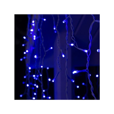 Гирлянда «Бахрома» 3×0.9 м, IP44, УМС, белая нить, 232 LED, свечение синее, 220 В