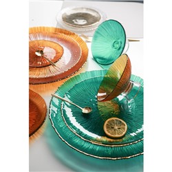 Тарелка подстановочная Magistro «Фейерверк», d=27 см, стекло, цвет изумрудный