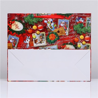 Пакет подарочный ламинированный новогодний «С Новым годом», 49×40×19 см