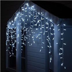 Гирлянда "Бахрома" 3 х 0.9 м , IP65, УМС, белая нить каучук, 144 LED, свечение белое, 220 В