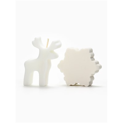 Подарочный набор новогодний: бомбочка снежинка и фигурная свеча олень, URAL LAB