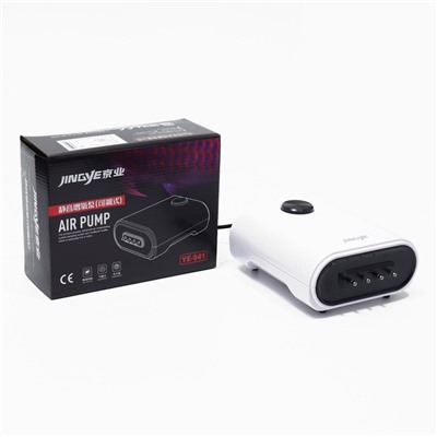 Компрессор воздушный JINGYE YE-941, бесшумный, регулируемый, 4×3 л/мин, 8 Вт