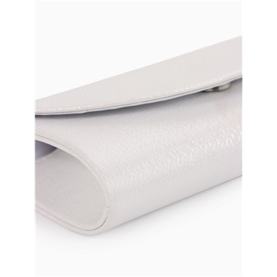 Сумка-клатч на магните, длинная цепь, цвет белый