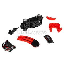 Машинка пластмассовая инерционная "Авария на трассе" Гонка красная (pull back) CRD 25x18,2x5,2см,